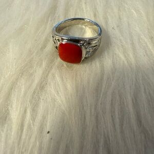 Red Opal Men Ring Size 10.  Total P4